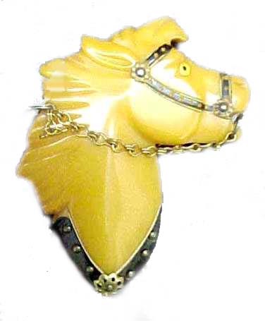 Horse Head Bakelite Pin