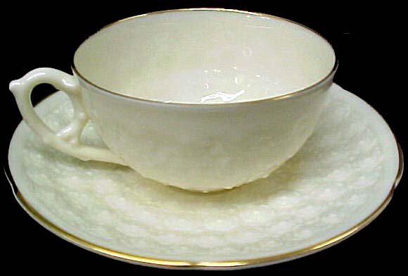 Belleek Hawthorne Cup and Saucer