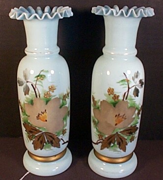 Bristol Glass Pair of Vases $85