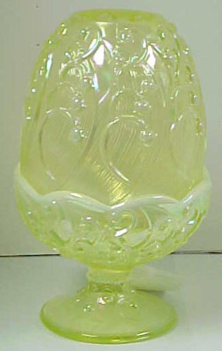 Fenton Fairy Lamp (20th Century)- opalescent vaseline glass