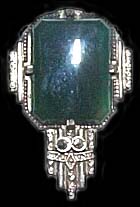 Marcasite and Onyx Deco Dress Clip