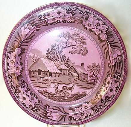 Wedgwood Mulberry Lustre Fallow Deer Plate