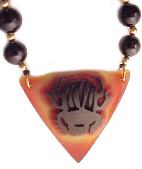 Kelsey Murphy Scarab Cameo & Gold Necklace $380.00