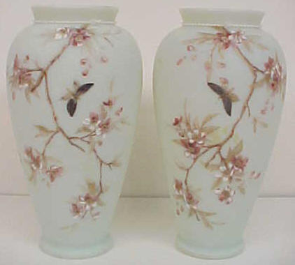 Mt Washington Handpainted Crown Milano Color Vases