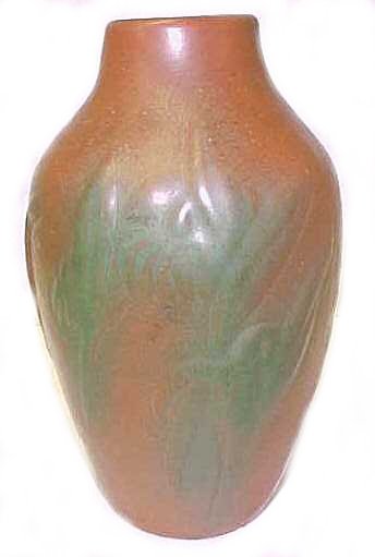 Van Briggle Green over Brown Vase